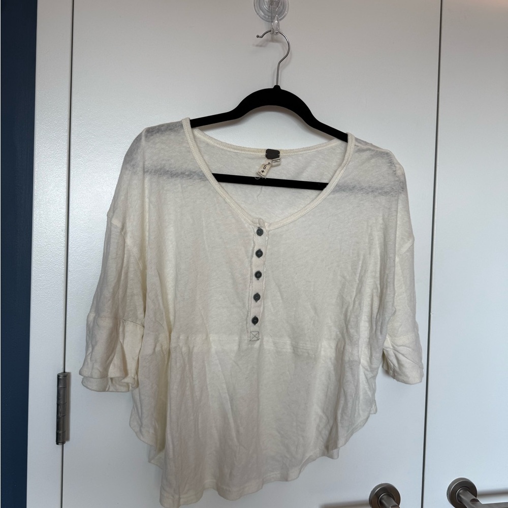 We The Free Cream Puff Sleeve Blouse